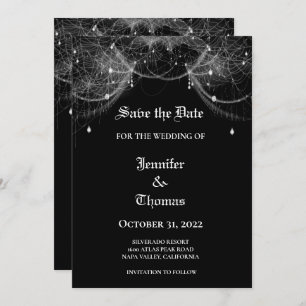 Gothic halloween wedding speichern Sie das Datum E Ankündigung