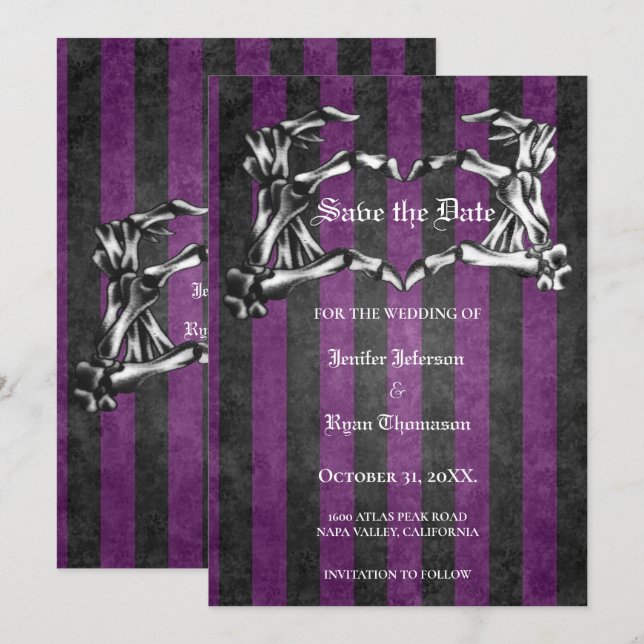 Gothic halloween wedding speichern Sie das Datum E Ankündigung (Vorne/Hinten)