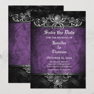 Gothic halloween wedding speichern Sie das Datum E Ankündigung