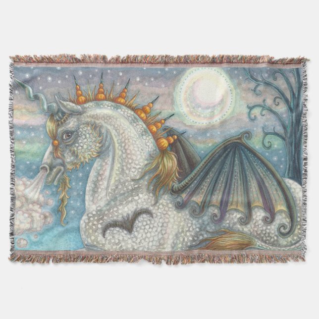 GOTHIC HALLOWEWEWEN UNICORN MIT BAT WINGS, HORSE DECKE (Vorderseite)