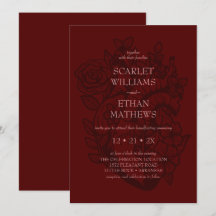 Gothic Handfasting Blood Red Floral Heart Elegant