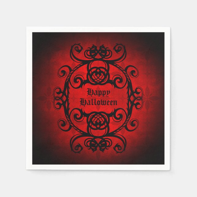 Gothic Happy Halloween Serviette (Vorderseite)