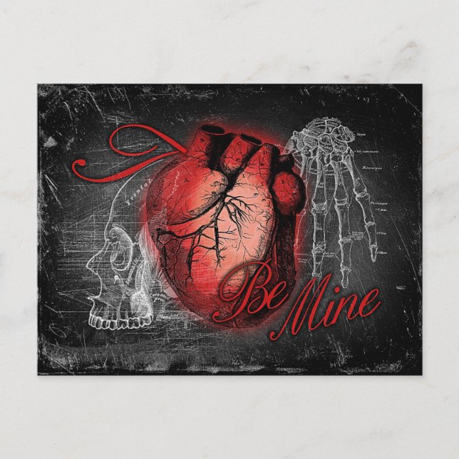 Gothic Heart Be Mine Postkarte (Vorderseite)