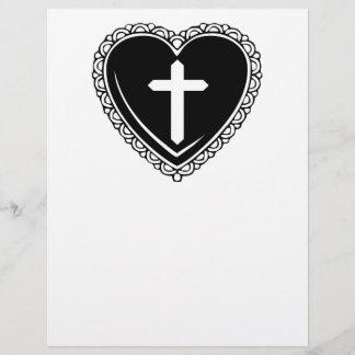 Gothic Heart & Cross Flyer (Schwarz & Weiß)