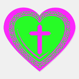 Gothic Heart & Cross Herz-Aufkleber
