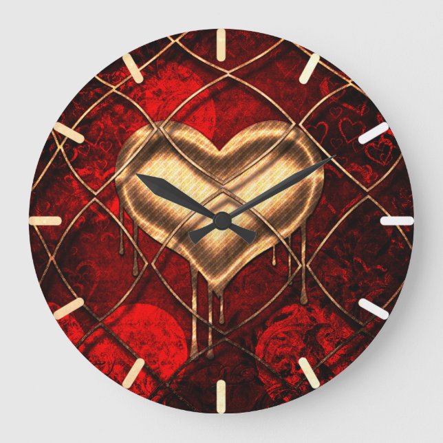 Gothic Heart Custom Große Wanduhr (Vorderseite)