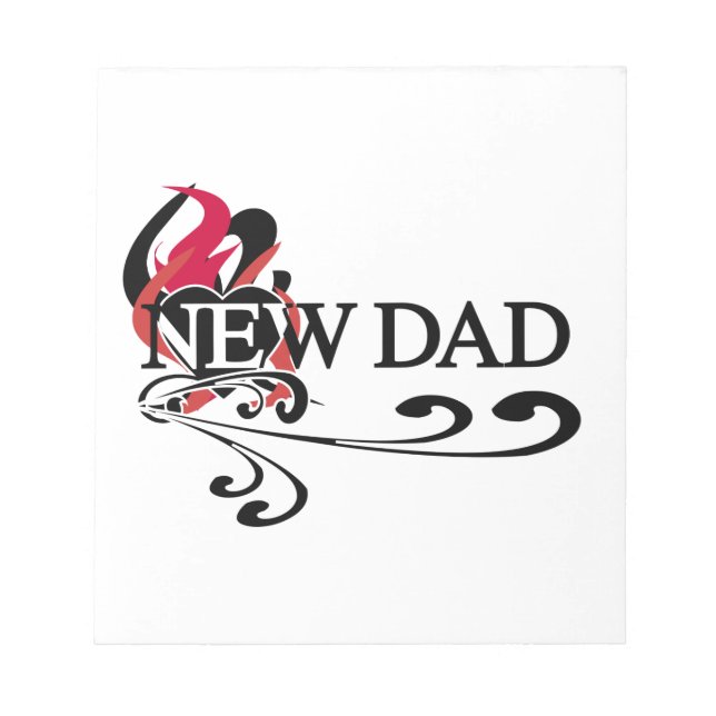 Gothic Heart New Dad T - Shirt und Geschenke Notizblock (Vorderseite)