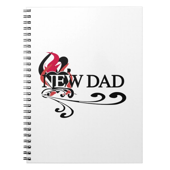 Gothic Heart New Dad T - Shirt und Geschenke Notizblock (Vorderseite)