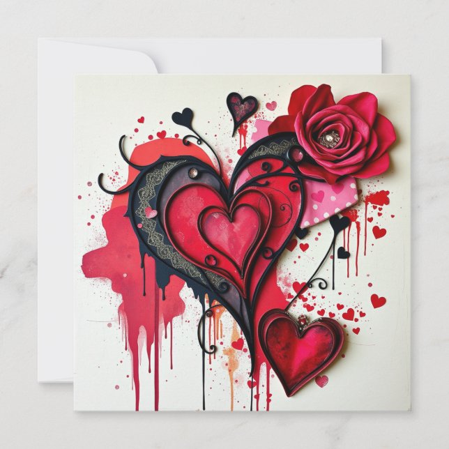 Gothic Heart Note Card (Vorderseite)
