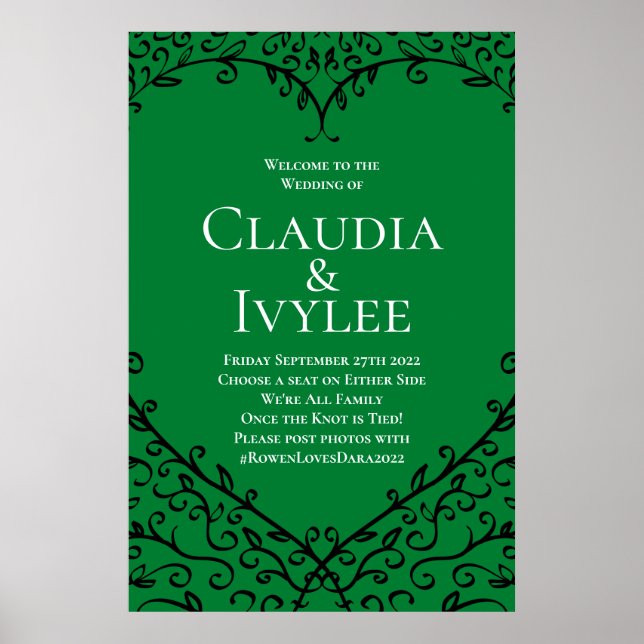 Gothic Heart Poster Green & Black (Vorne)