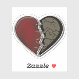 Gothic Heart Red Black Gemstone Aufkleber