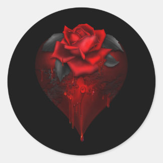 Gothic Heart Runder Aufkleber