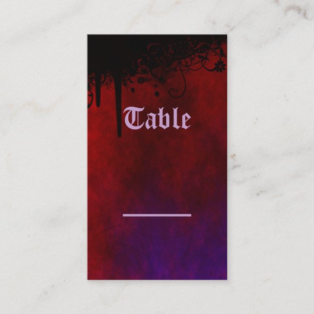 Gothic Heart Table Card Platzkarte (Vorderseite)