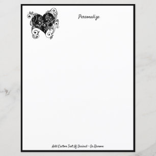 Gothic Heart Tattoo Black & White Personalize