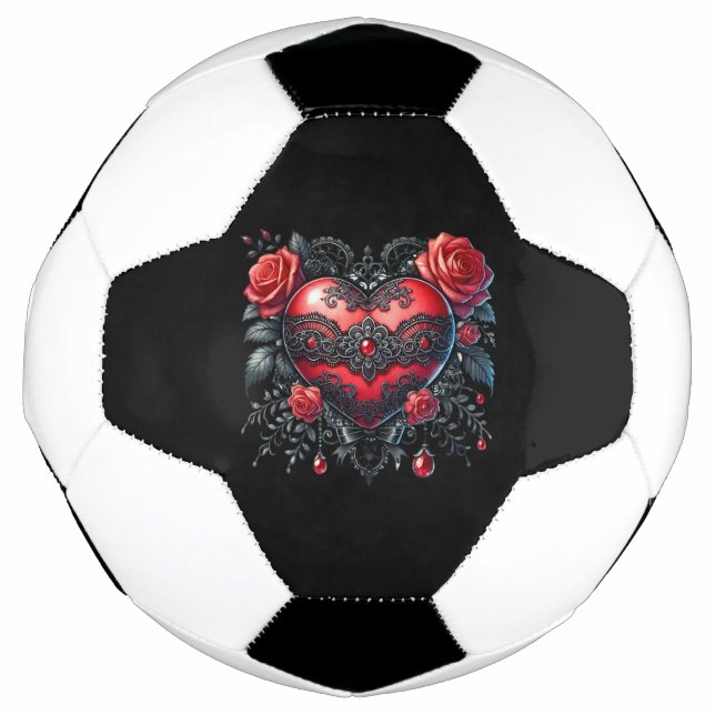 Gothic Heart Valentine Soccer Ball (Vorderseite)
