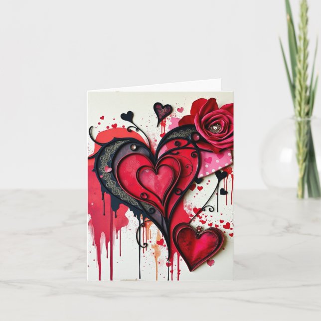 Gothic Heart Valentines Card (Vorderseite)