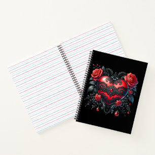 Gothic Heart Valentins-Notizbuch Notizbuch