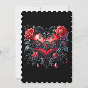 Gothic Heart Valentinstag Grußkarte Feiertagskarte