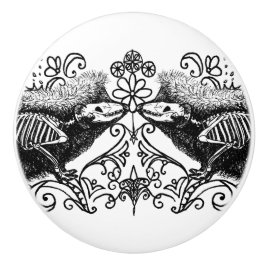 Gothic Hedgehog Anatomy Ceramic Knob Keramikknauf