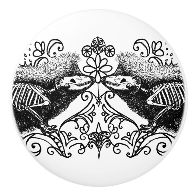 Gothic Hedgehog Anatomy Ceramic Knob Keramikknauf (Vorderseite)