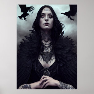 Gothic Hexe Black Crow Poster