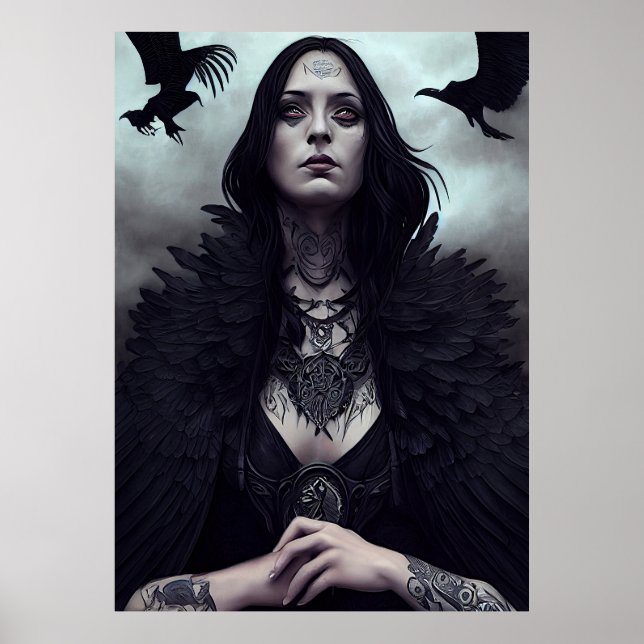 Gothic Hexe Black Crow Poster (Vorne)