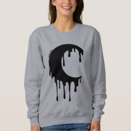 Gothic Hexe Black Dripping Moon Silhouette Sweatshirt
