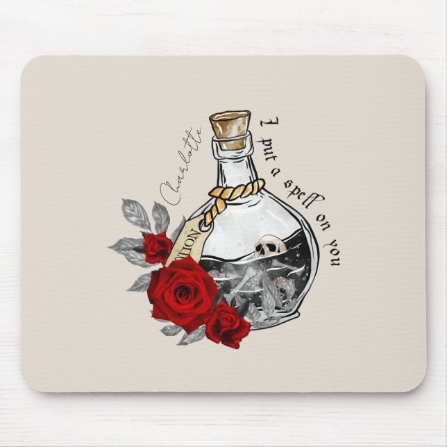Gothic Hexe Liebe Pop Mousepad (Vorne)
