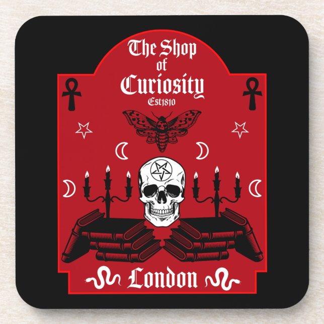 Gothic Hexe Punk Halloween Getränkeuntersetzer (Vorderseite)