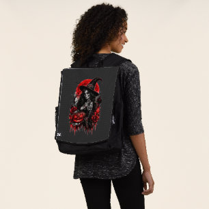 Gothic Hexen-Kürbis Halloween Schwarze Katze Gruse Rucksack