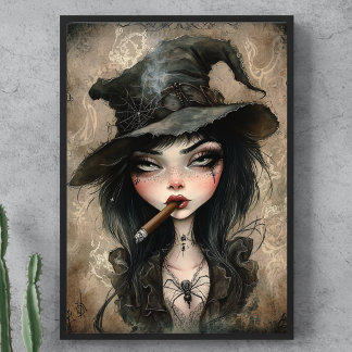 Gothic Hexenrauchen Zigarre Halloween Dekoupage Seidenpapier