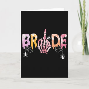 Gothic Hochzeit Gruselige Halloween Skelett Braut Karte