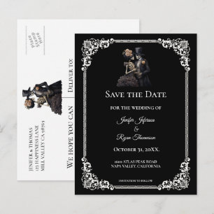 Gothic-Hochzeit Halloween Save-the-Date-Postkarte Ankündigungspostkarte