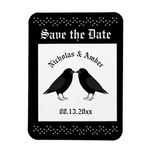Gothic-Hochzeit Küssende Raben Custom Magnet
