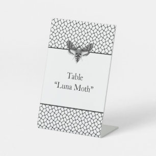 Gothic Hochzeit   Motte & Spitze Schwarz & Weiß Sockelschild