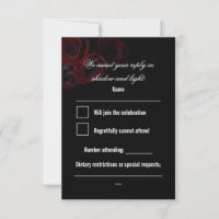 Gothic Hochzeit RSVP Karte | Dunkle Romantik