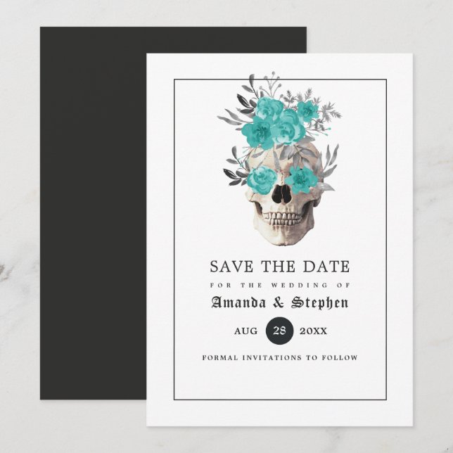 Gothic-Hochzeit Save The Date (Vorne/Hinten)