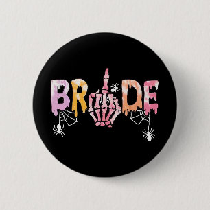 Gothic Hochzeit Spooky Halloween Skelett Braut Jus Button
