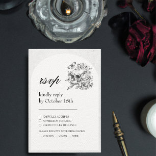 Gothic Hochzeits-Schädel Till Death do us Part RSV RSVP Karte