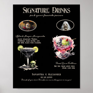 Gothic Hochzeits-Whimsigoth-Hunde-Signatur-Getränk Poster