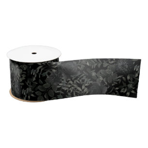 Gothic Hochzeitsband mit weißer und schwarzer Rose Satinband