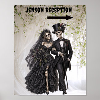 Gothic Hochzeitsempfangsschild Poster