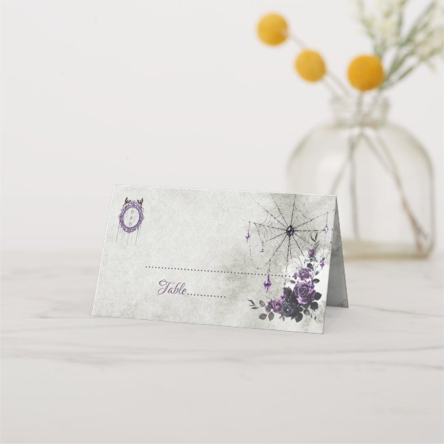 Gothic Hochzeitstisch Platzkarte (Vorderseite)