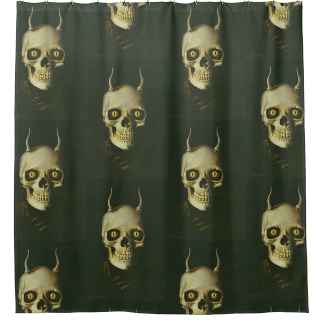 Gothic Horned Skull Bath Vorhang (Vorderseite)