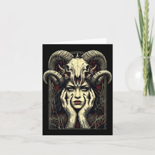 Gothic Hörner Okkult Hexe Fantasy Dämon Mädchen Karte