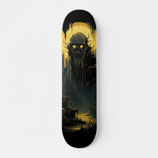 Gothic Horror Cityscape Schwarz Gold 7-Schichten Skateboard
