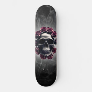 Gothic Horror Dark Skull und Rose Skateboard
