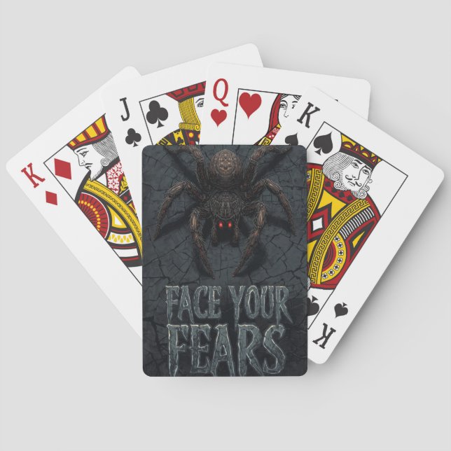 Gothic Horror Spider - Creepy Face Your Feest Spielkarten (Rückseite)