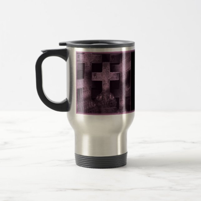 Gothic hübscher lila Grabstein anpassbare Tasse (Links)
