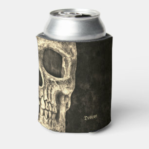 Gothic Human Skull Beige Black Texture Grunge Dosenkühler
